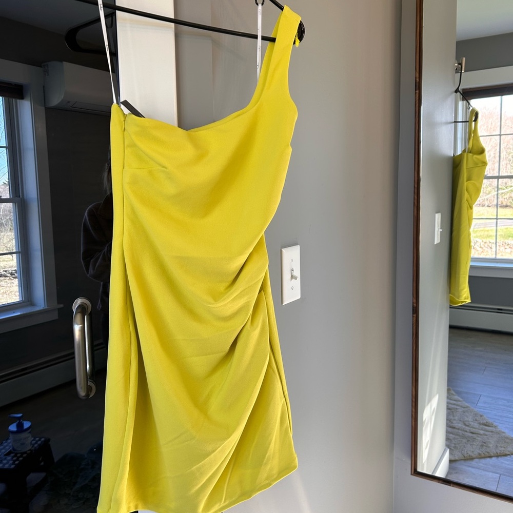 Fun Yellow One-Shoulder Dress